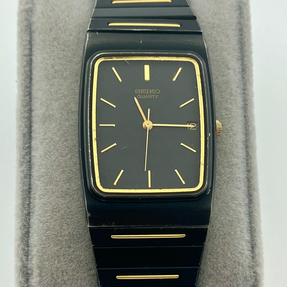 Seiko black tone 25mm size case, 8.5 long sizable band